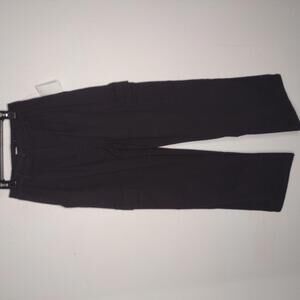 NWT Hunter & Brown Women's Black/Wide Leg Pleated Cargo Pants Size Small